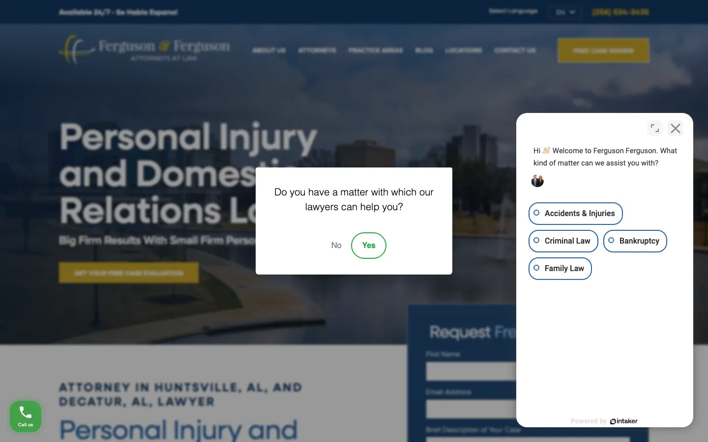 Screenshot of the Ferguson & Ferguson website