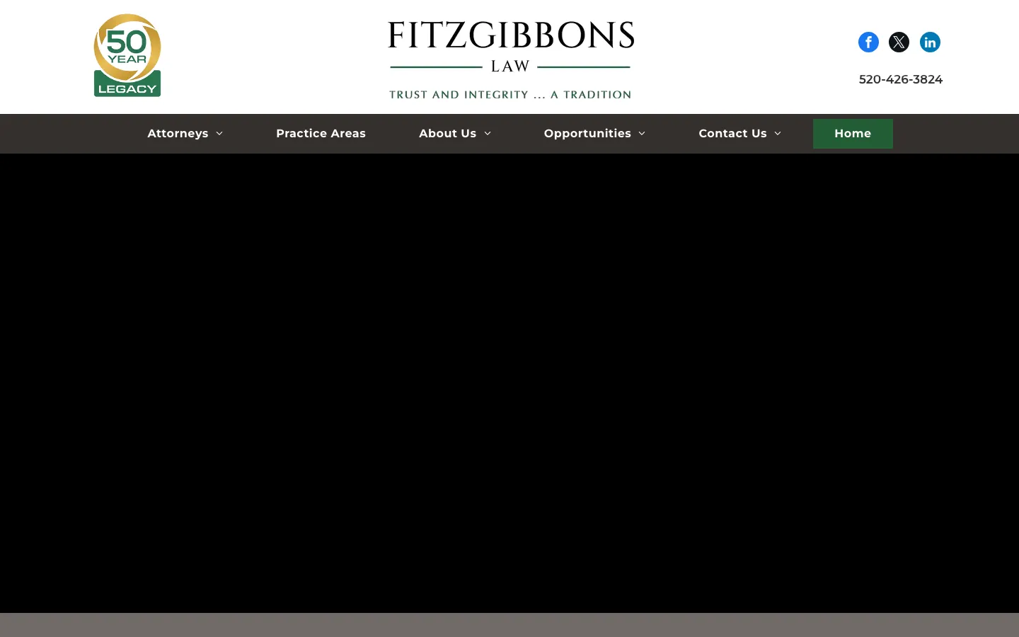 Screenshot of the Fitzgibbons Law website