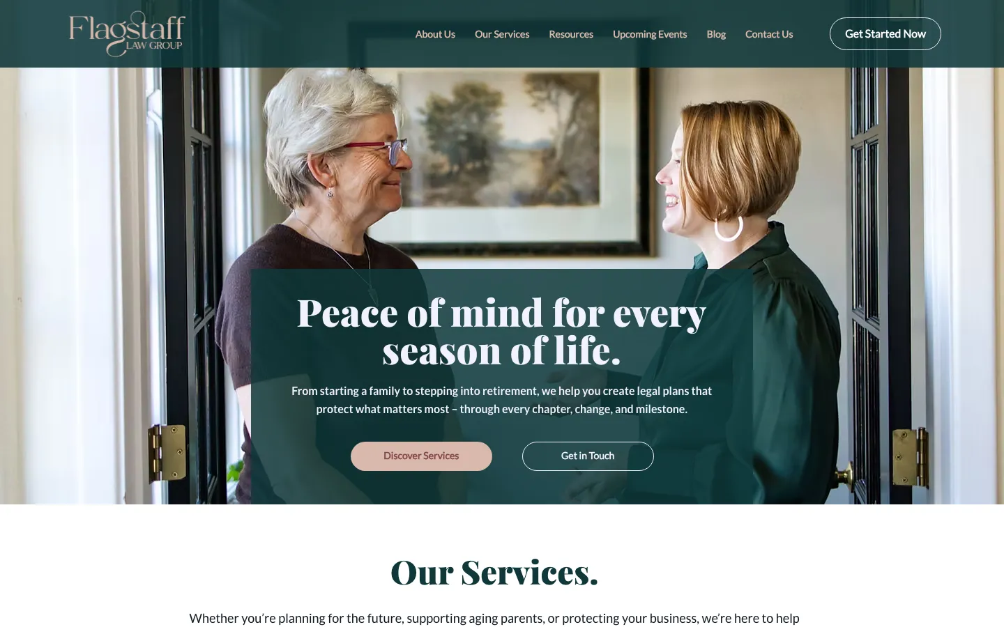 Screenshot of the Flagstaff Law Group website