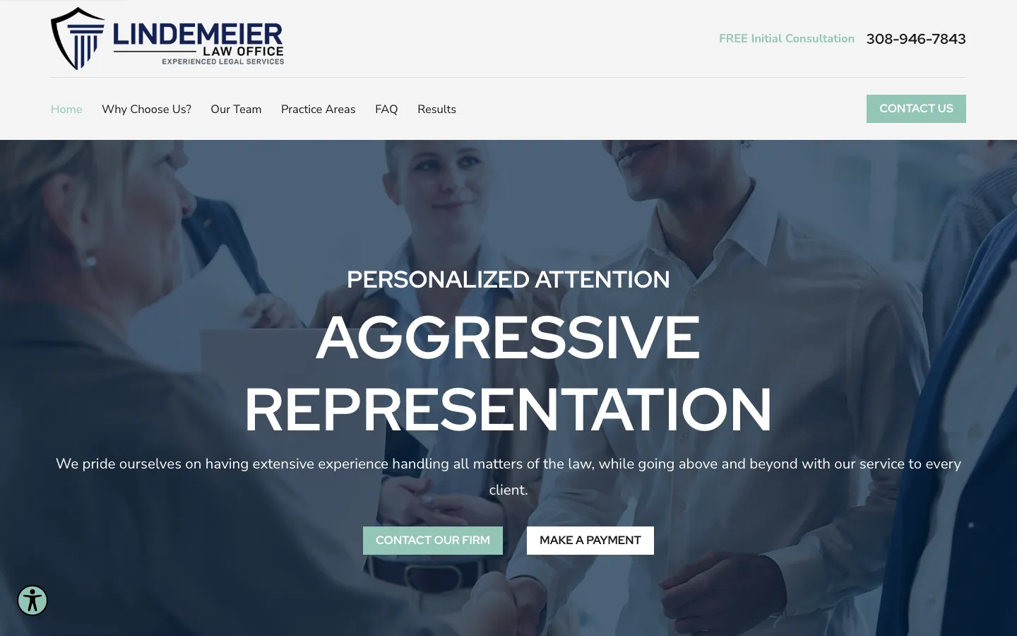 Screenshot of the Lindemeier Law Offices website