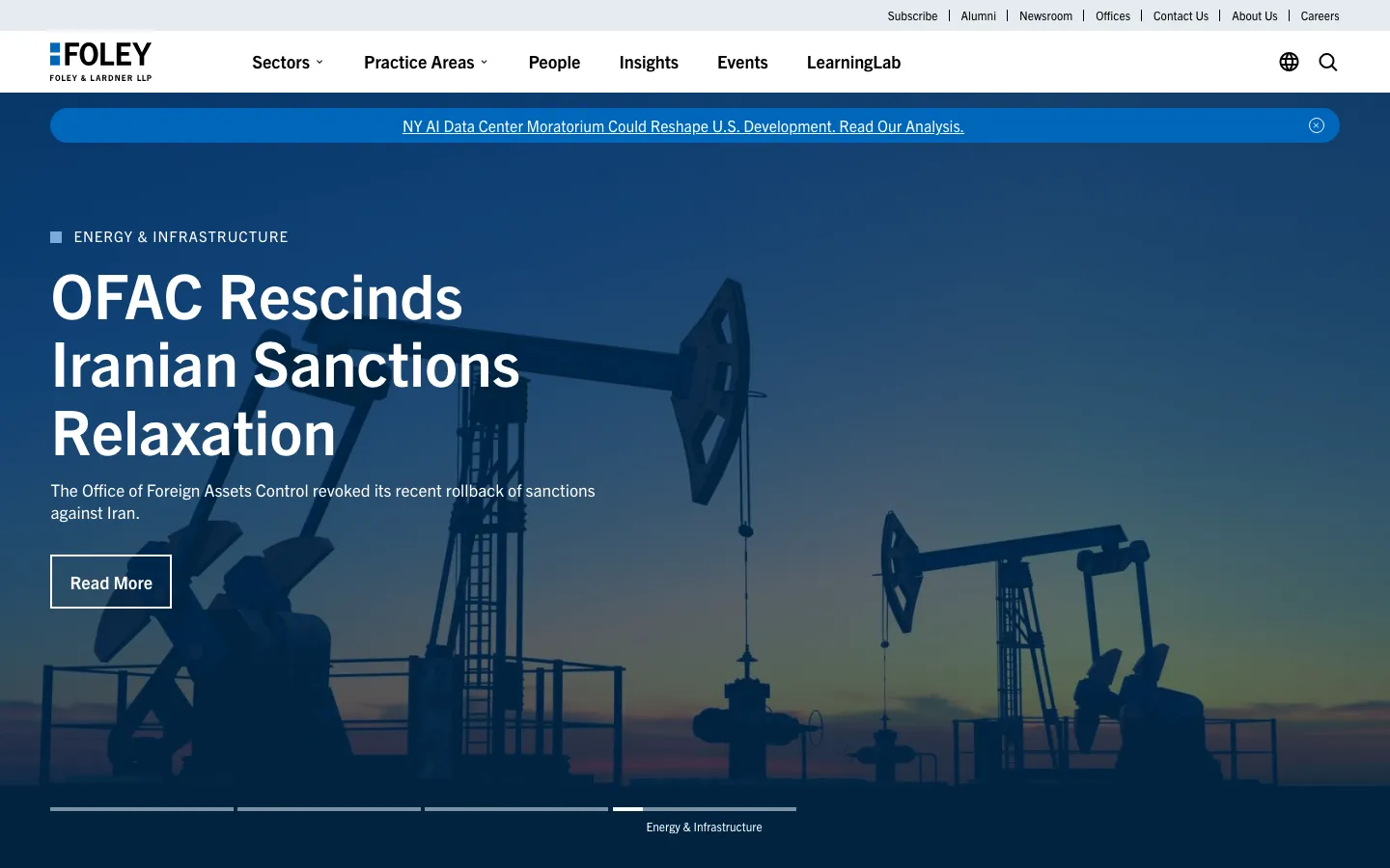 Screenshot of the Foley & Lardner LLP website