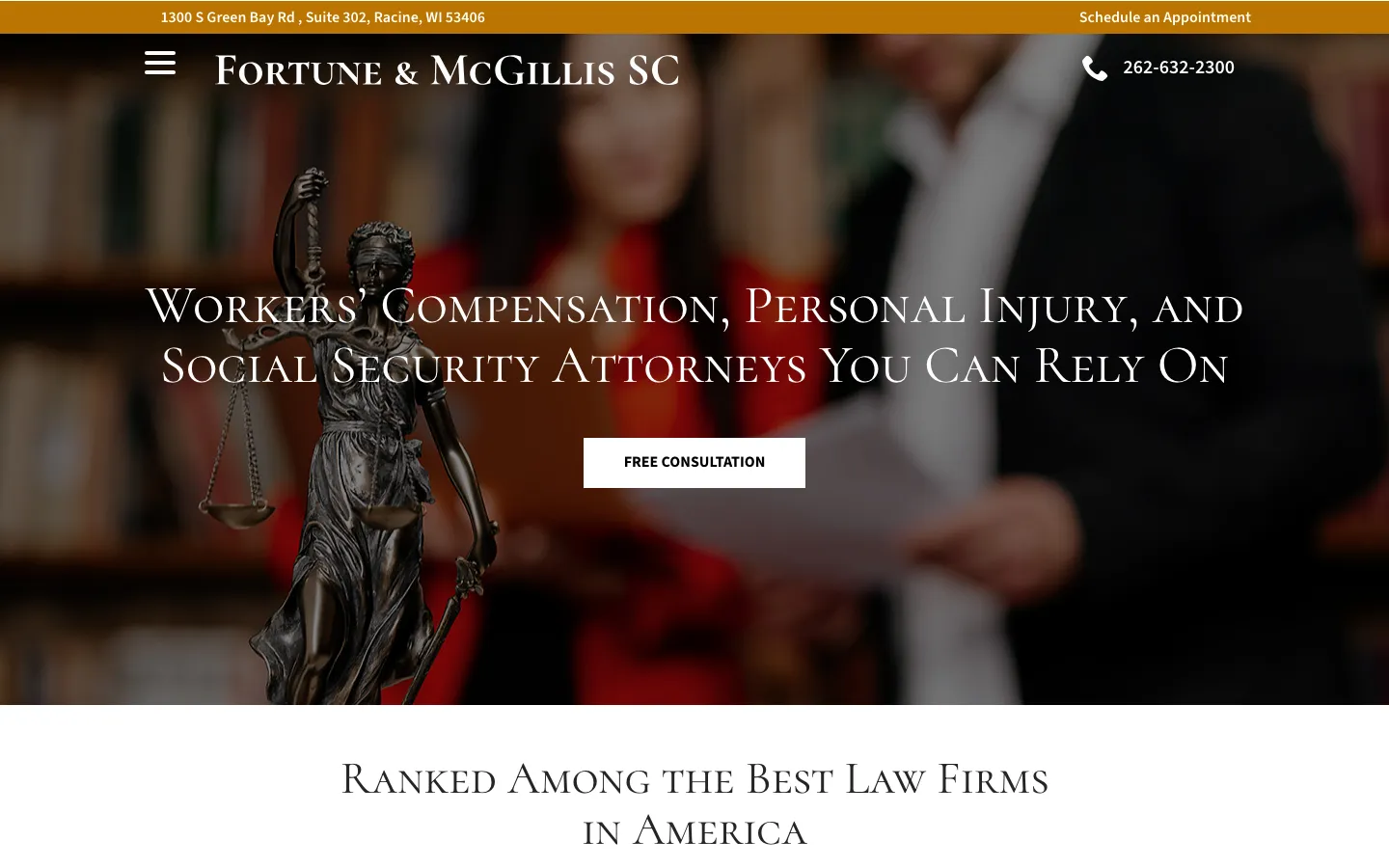 Screenshot of the Fortune & McGillis, S.C. website