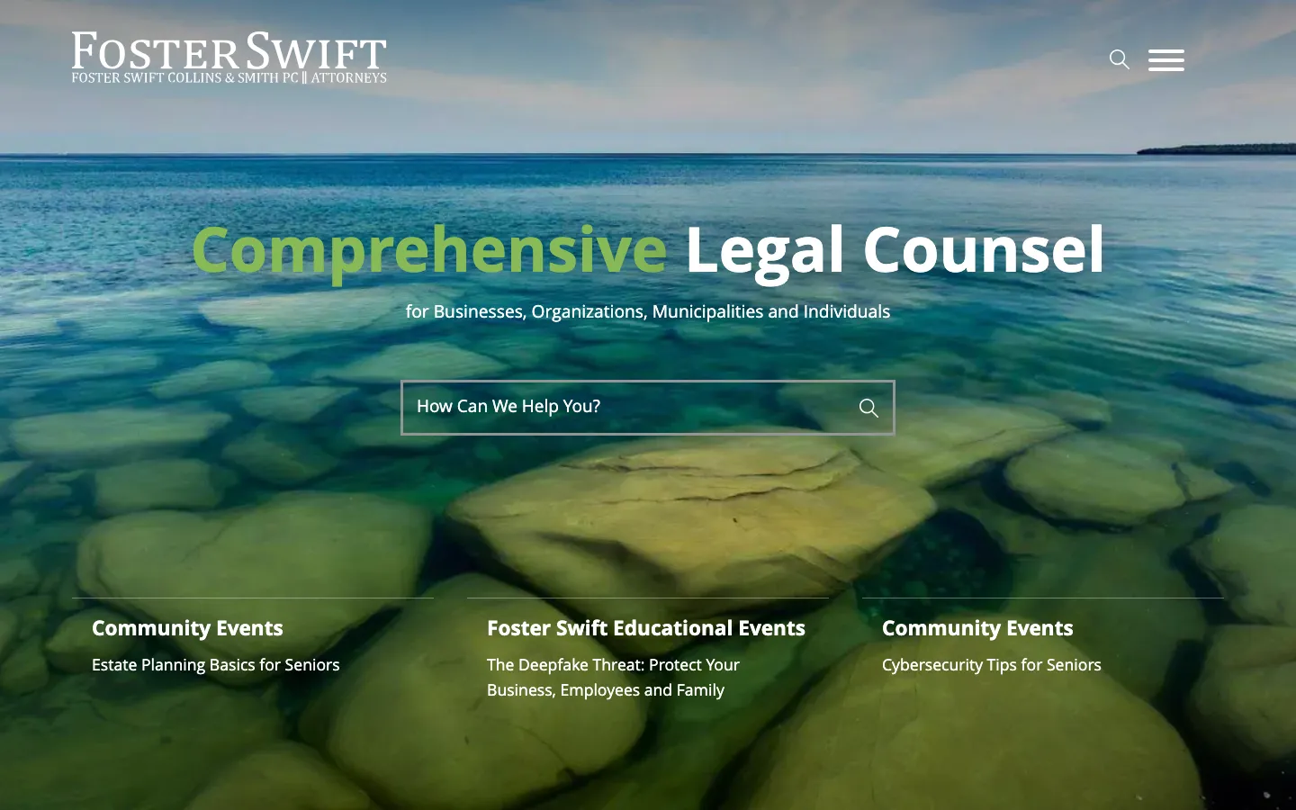Screenshot of the Foster Swift Collins & Smith, P.C. website