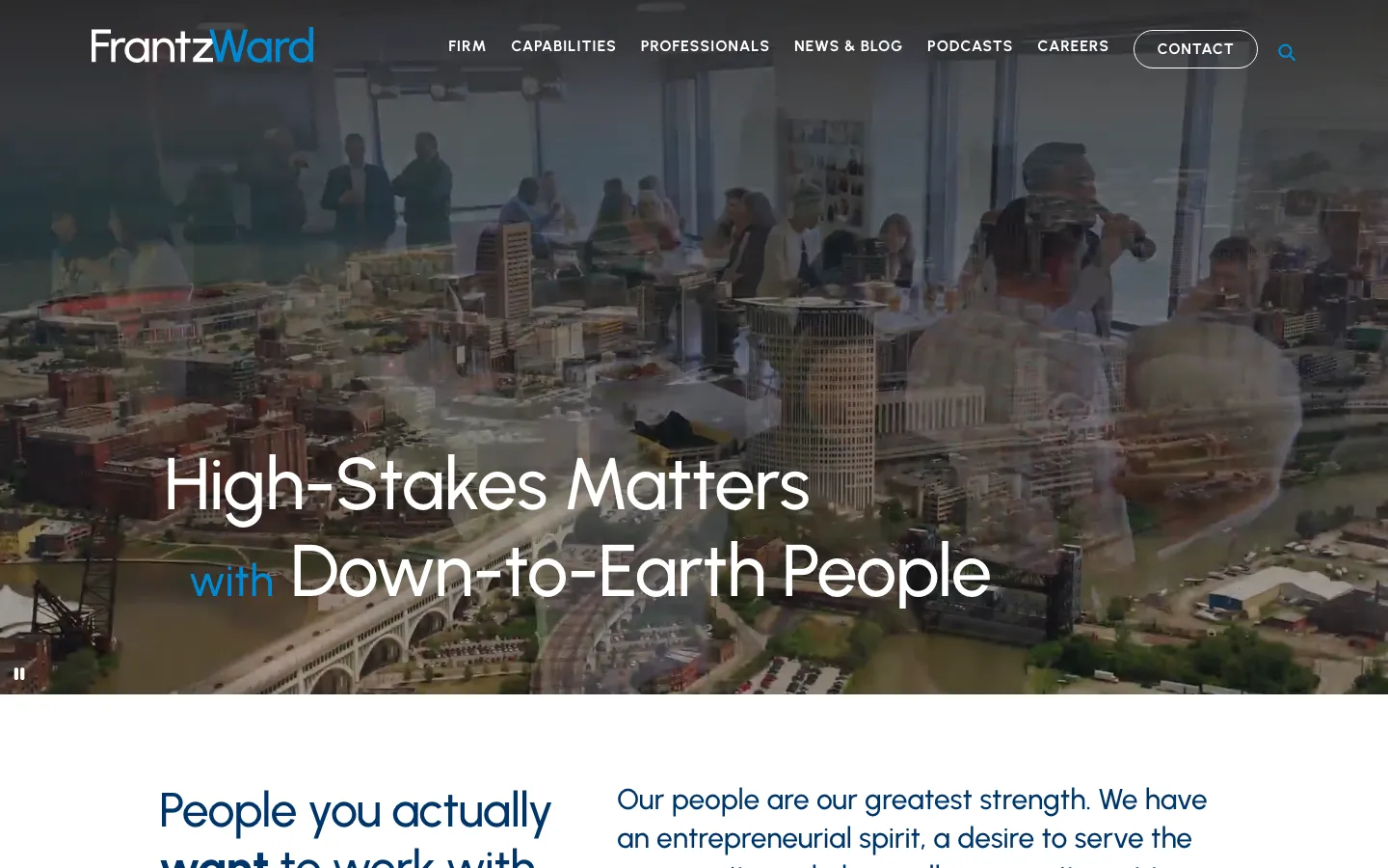 Screenshot of the Frantz Ward LLP website