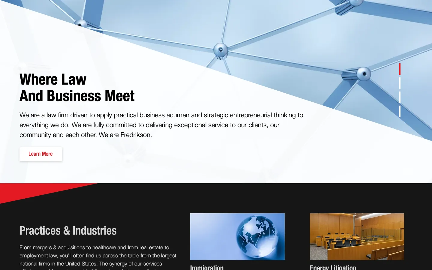 Screenshot of the Fredrikson & Byron, P.A. website