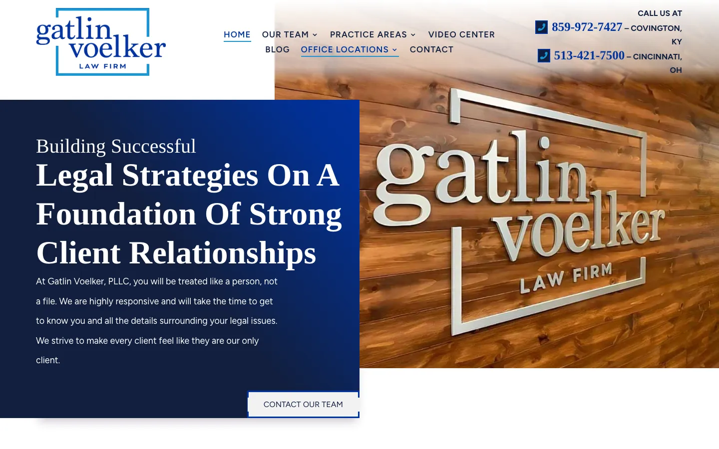 Screenshot of the Gatlin Voelker, PLLC website