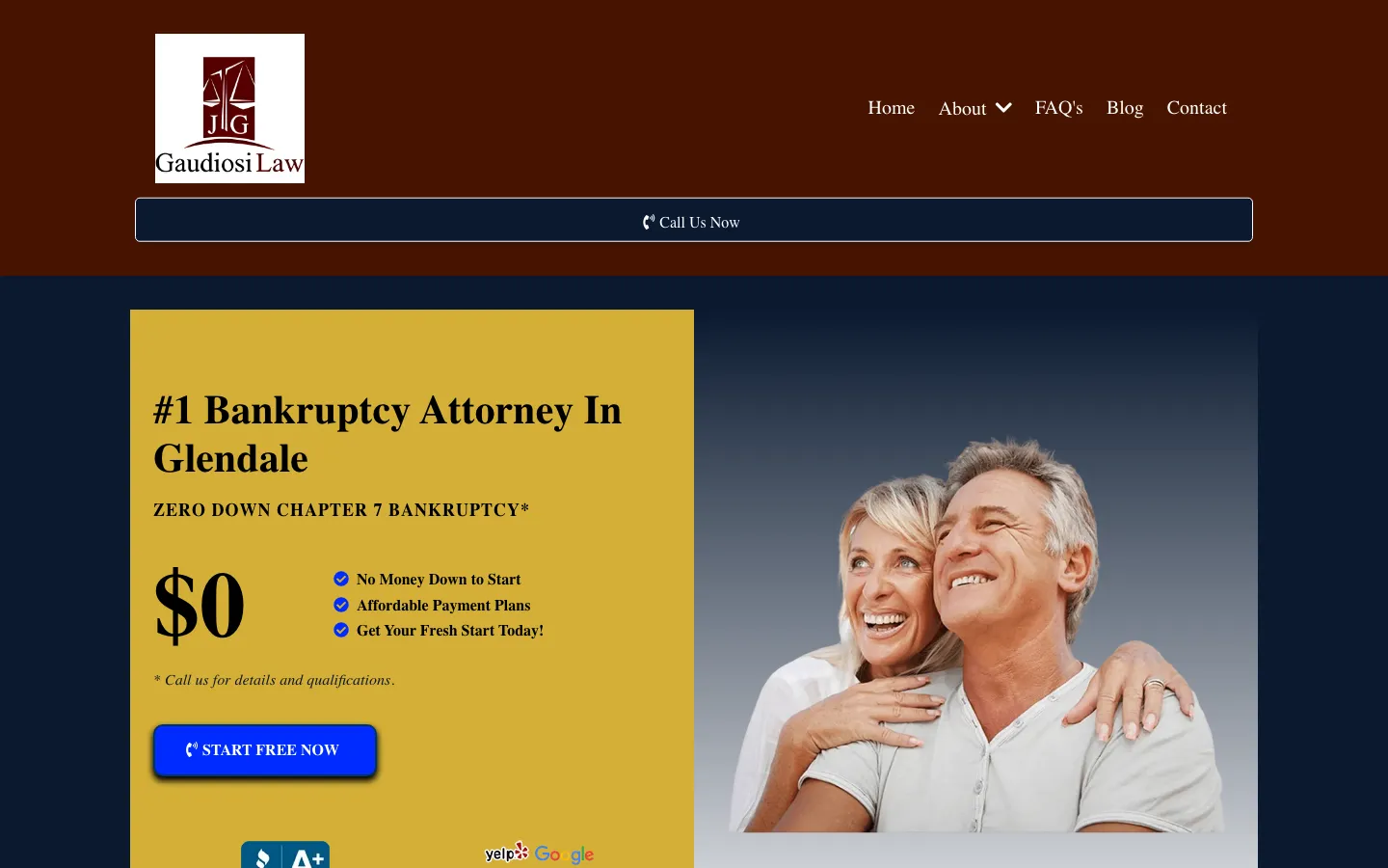 Screenshot of the Gaudiosi Law website