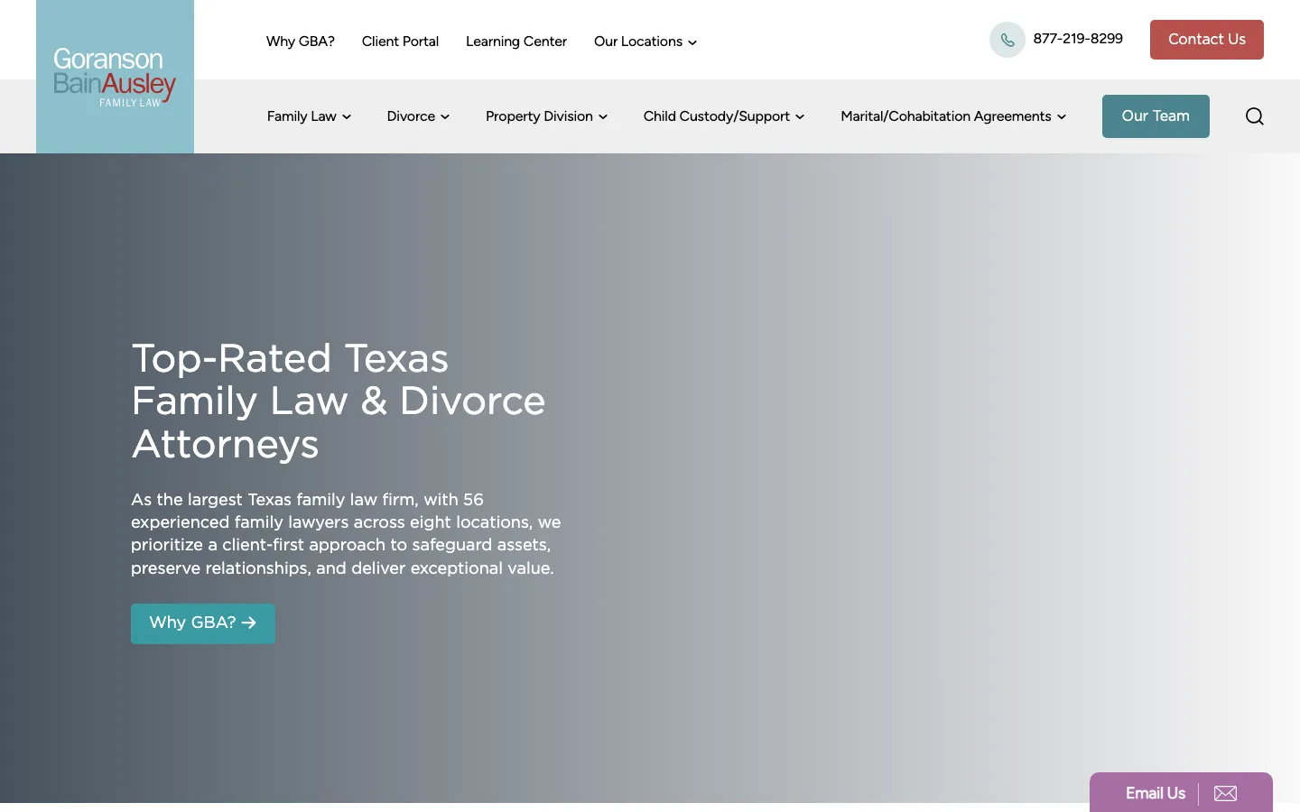 Screenshot of the Goranson Bain Ausley website