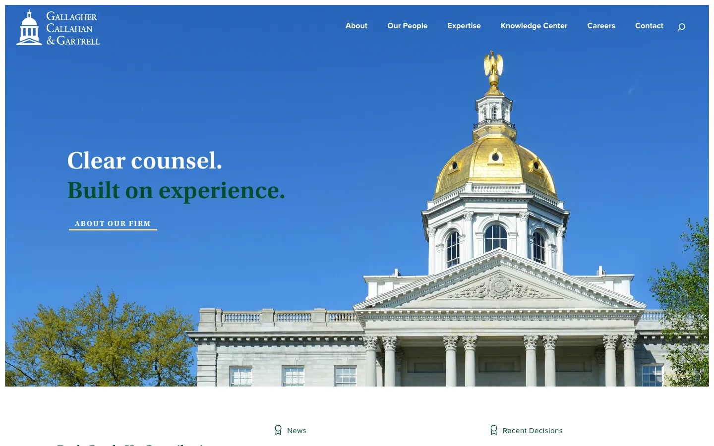 Screenshot of the Gallagher, Callahan & Gartrell, P.C. website