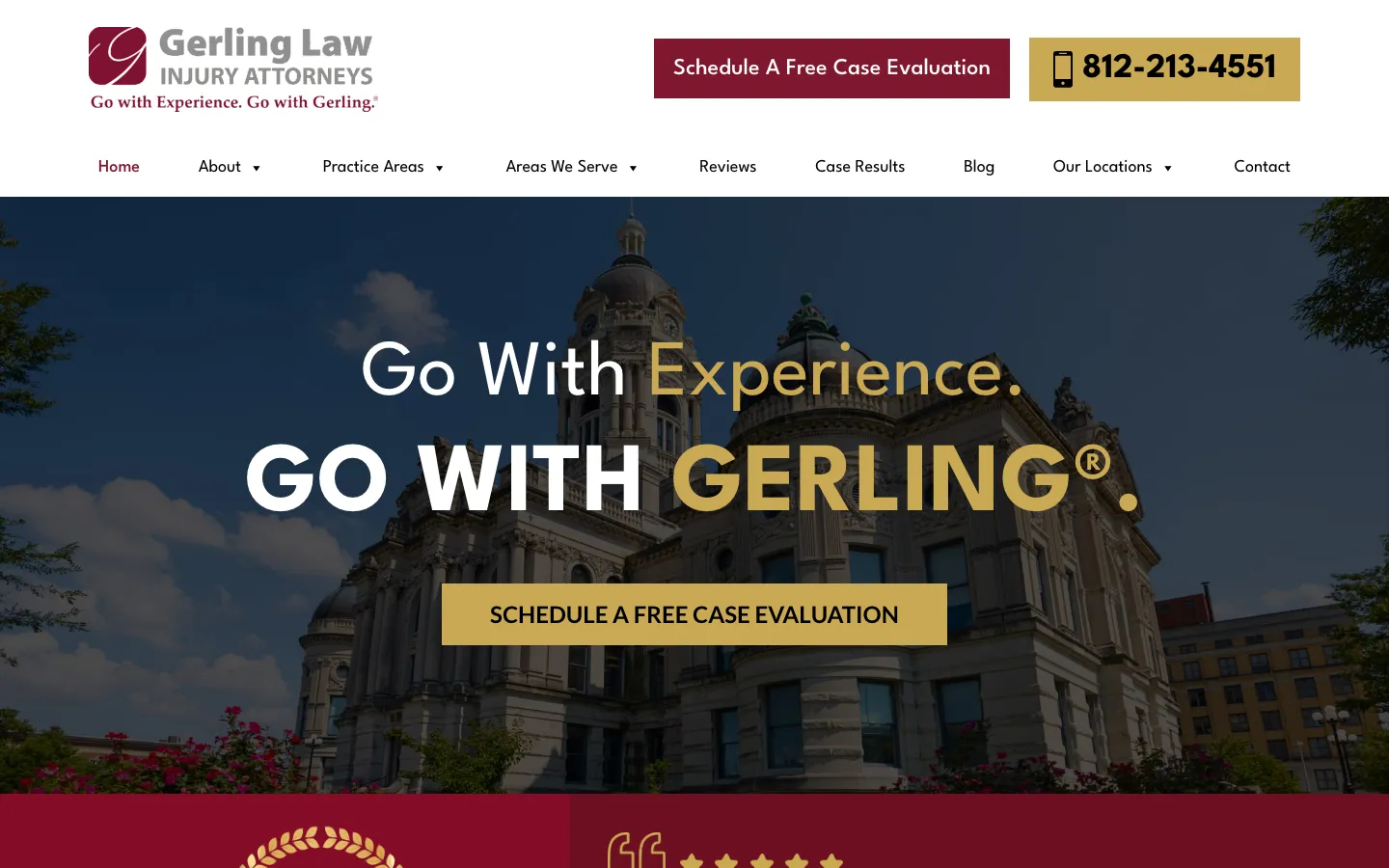 Screenshot of the Gerling Law Injury Attorneys website