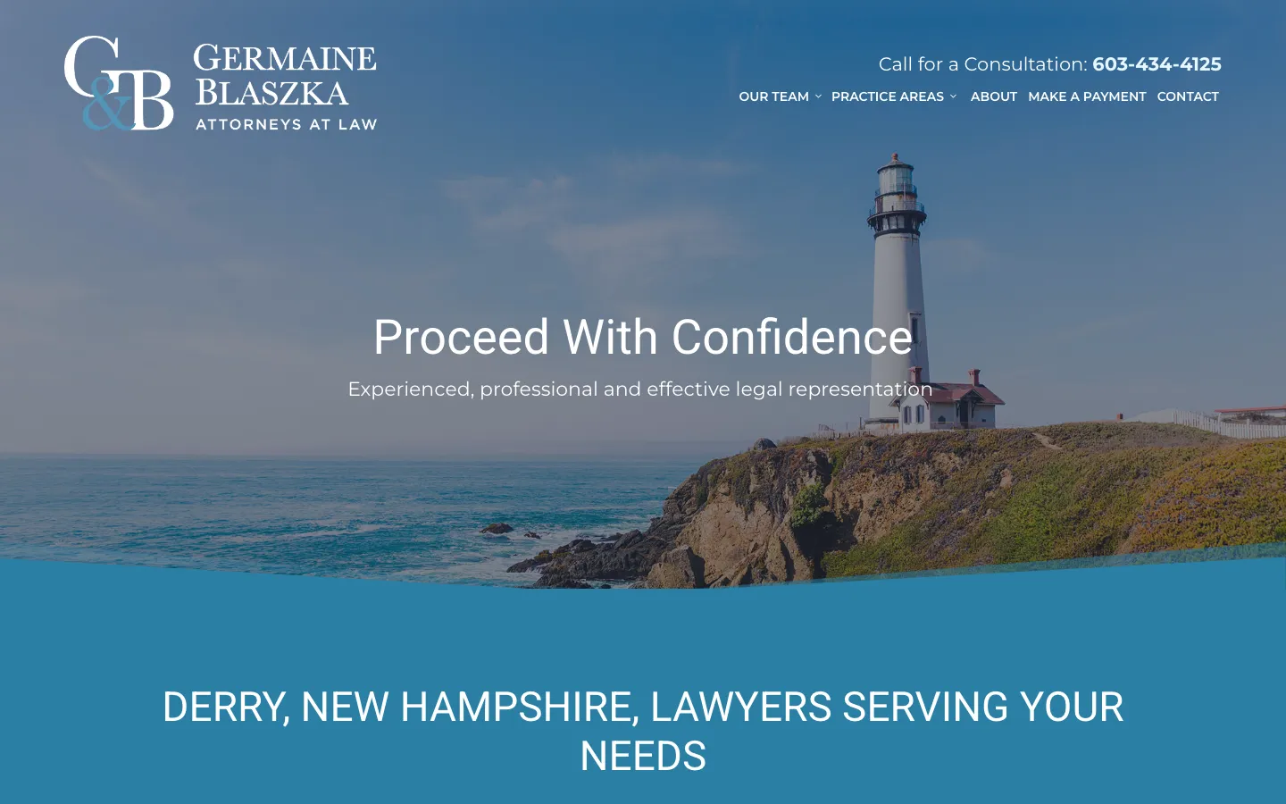 Screenshot of the Germaine & Blaszka, P.A. website