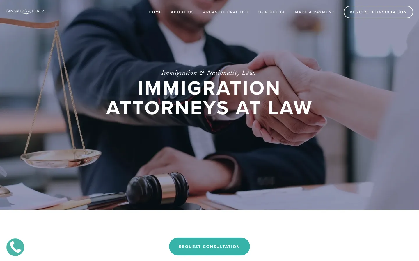 Screenshot of the Ginsburg & Perez, LLC website