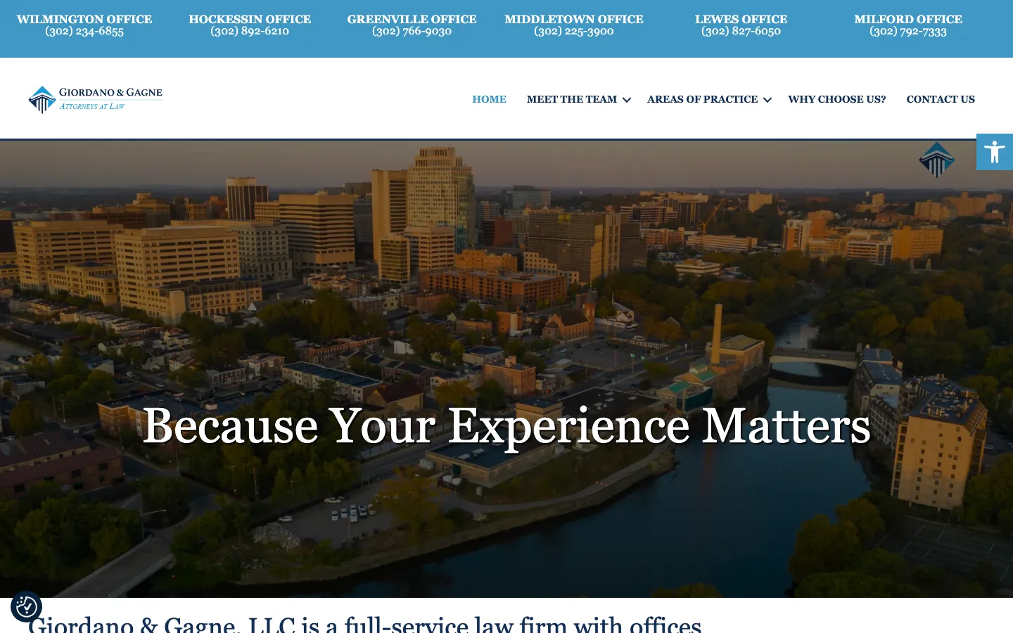 Screenshot of the Giordano & Gagne, LLC website