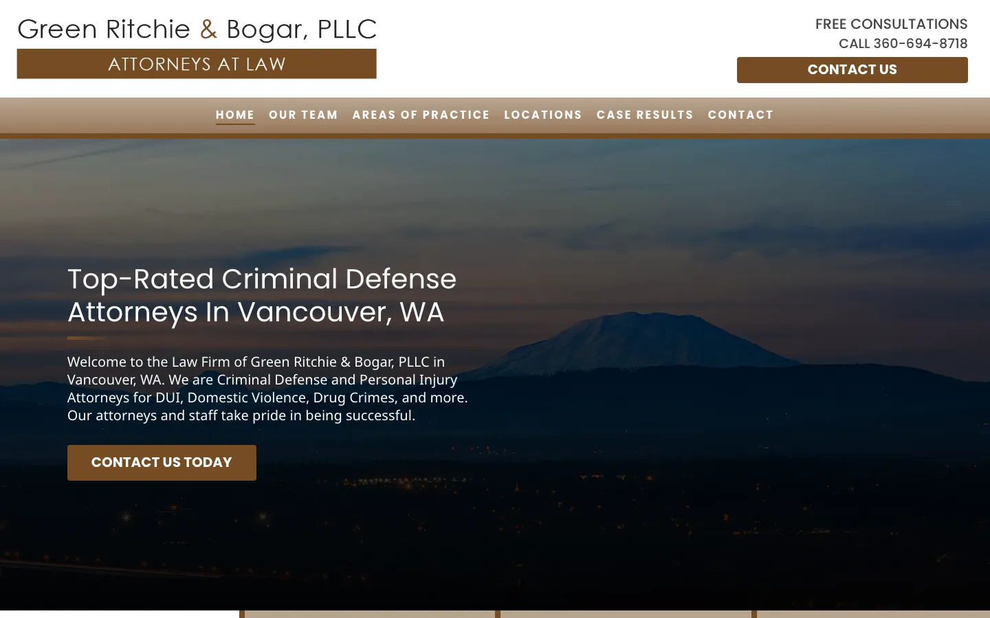 Screenshot of the Green Ritchie & Bogar, PLLC website