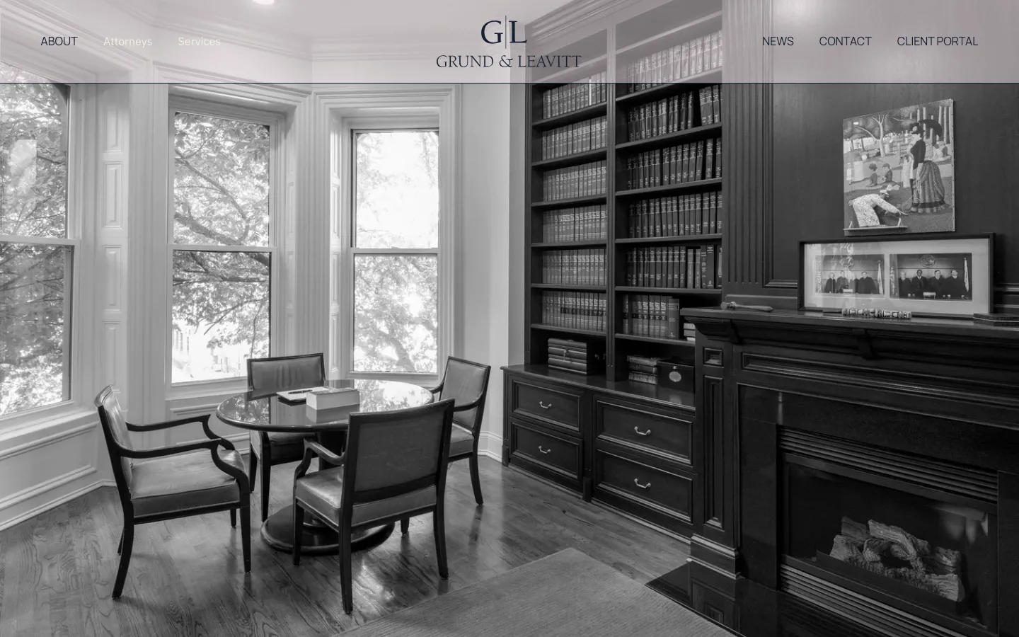 Screenshot of the Grund & Leavitt, P.C. website