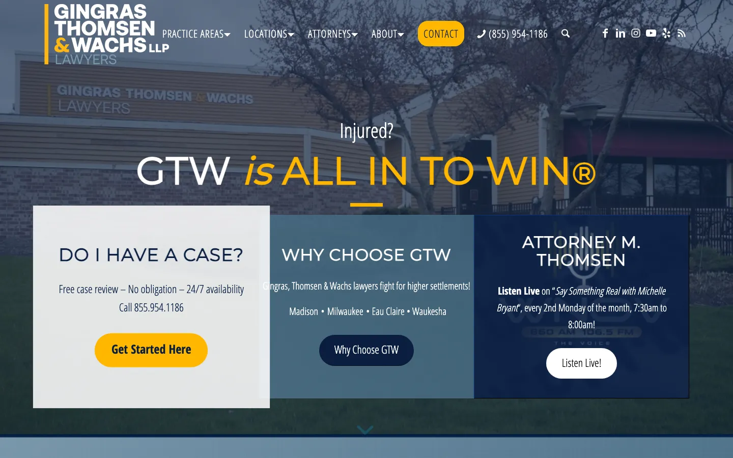 Screenshot of the Gingras, Thomsen & Wachs, LLP website