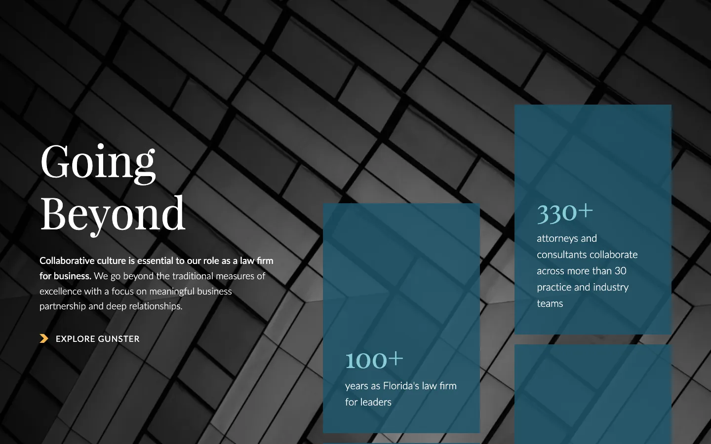 Screenshot of the Gunster website
