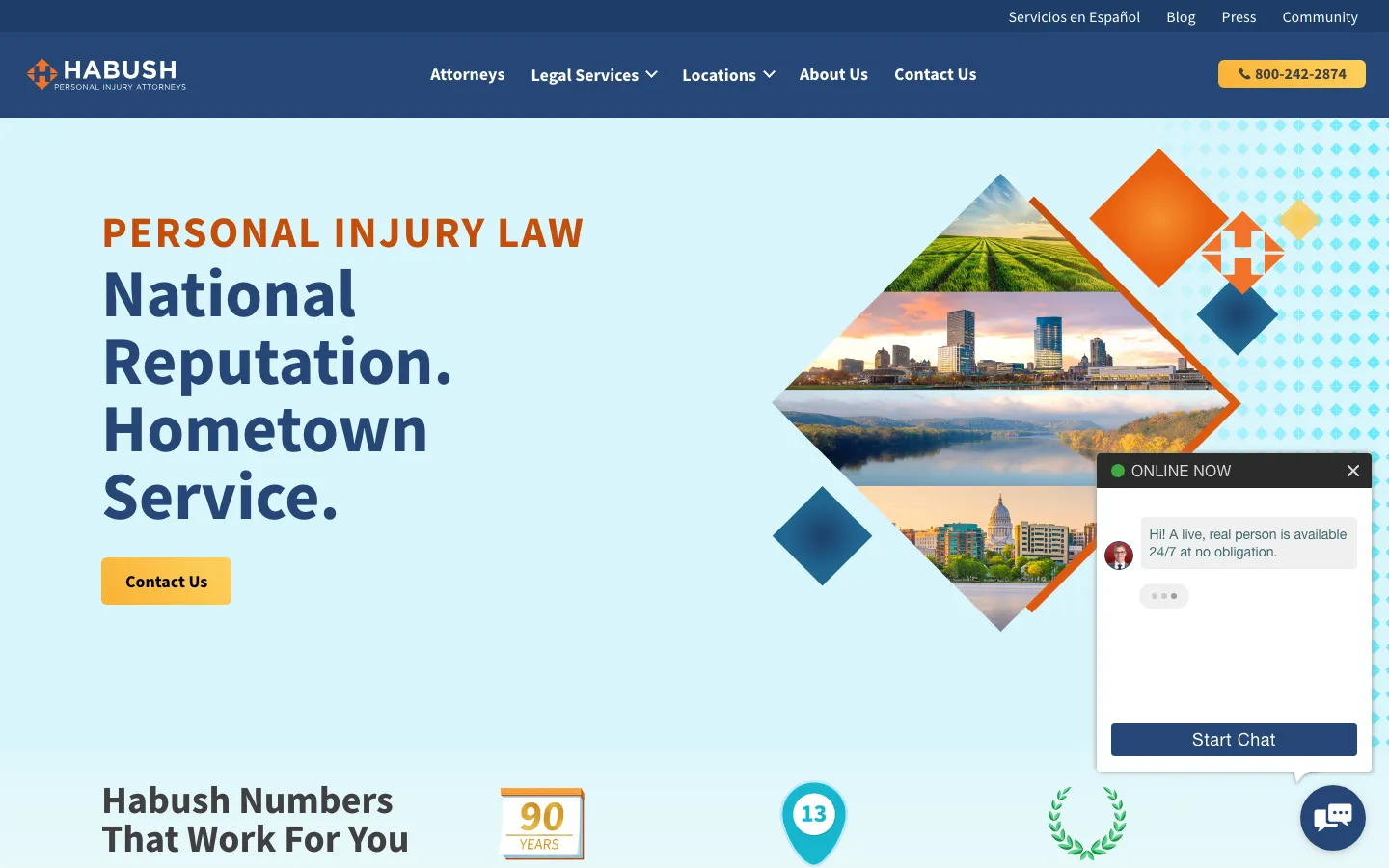 Screenshot of the Habush Habush & Rottier S.C. website