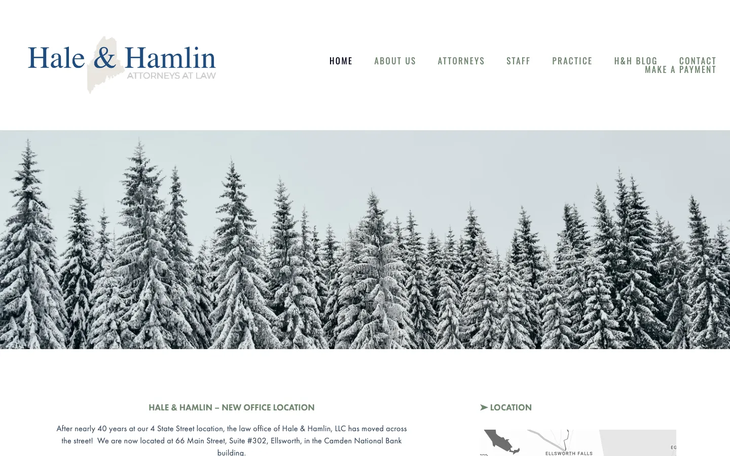 Screenshot of the Hale & Hamlin, LLC website