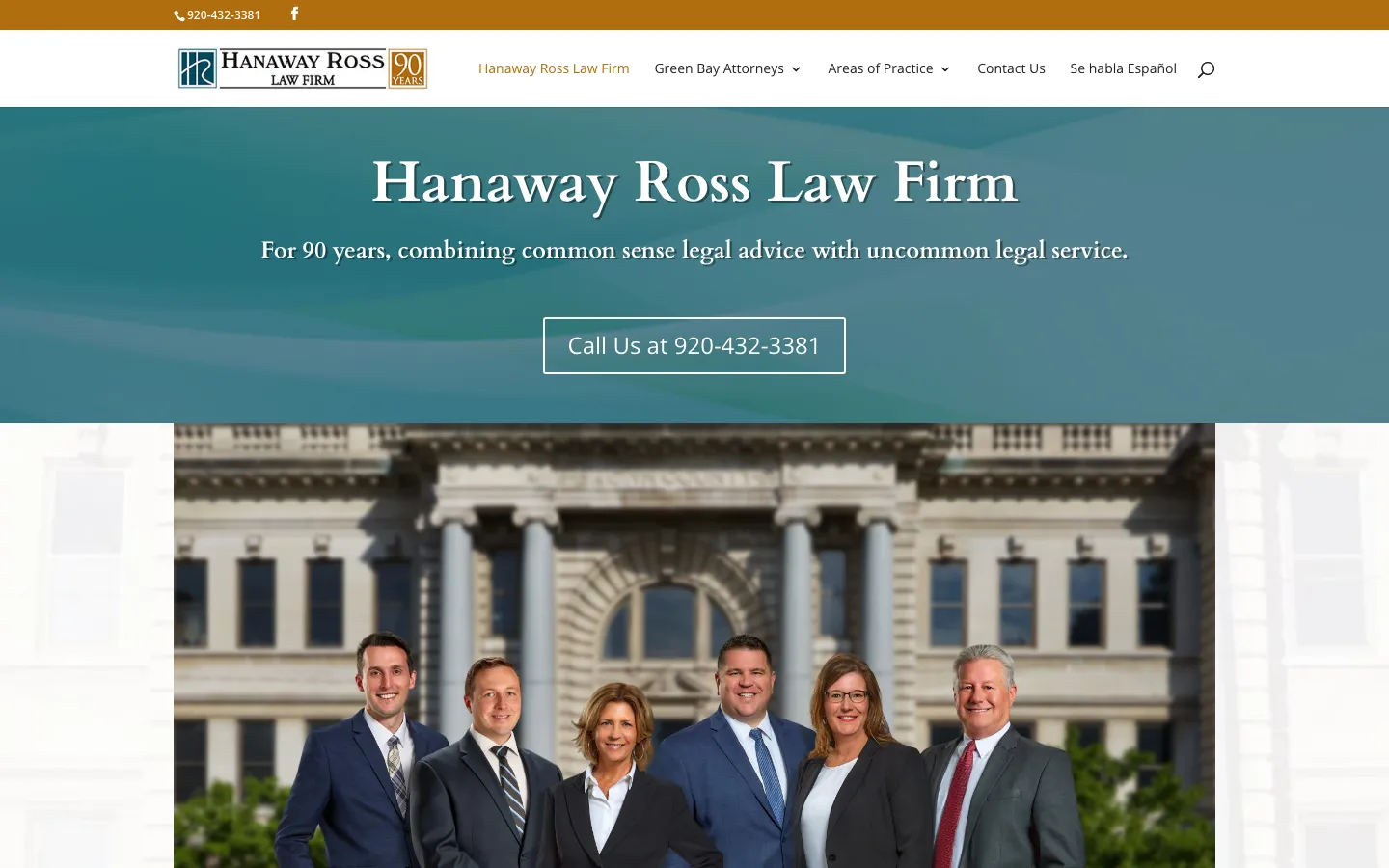 Screenshot of the Hanaway Ross Law Firm website