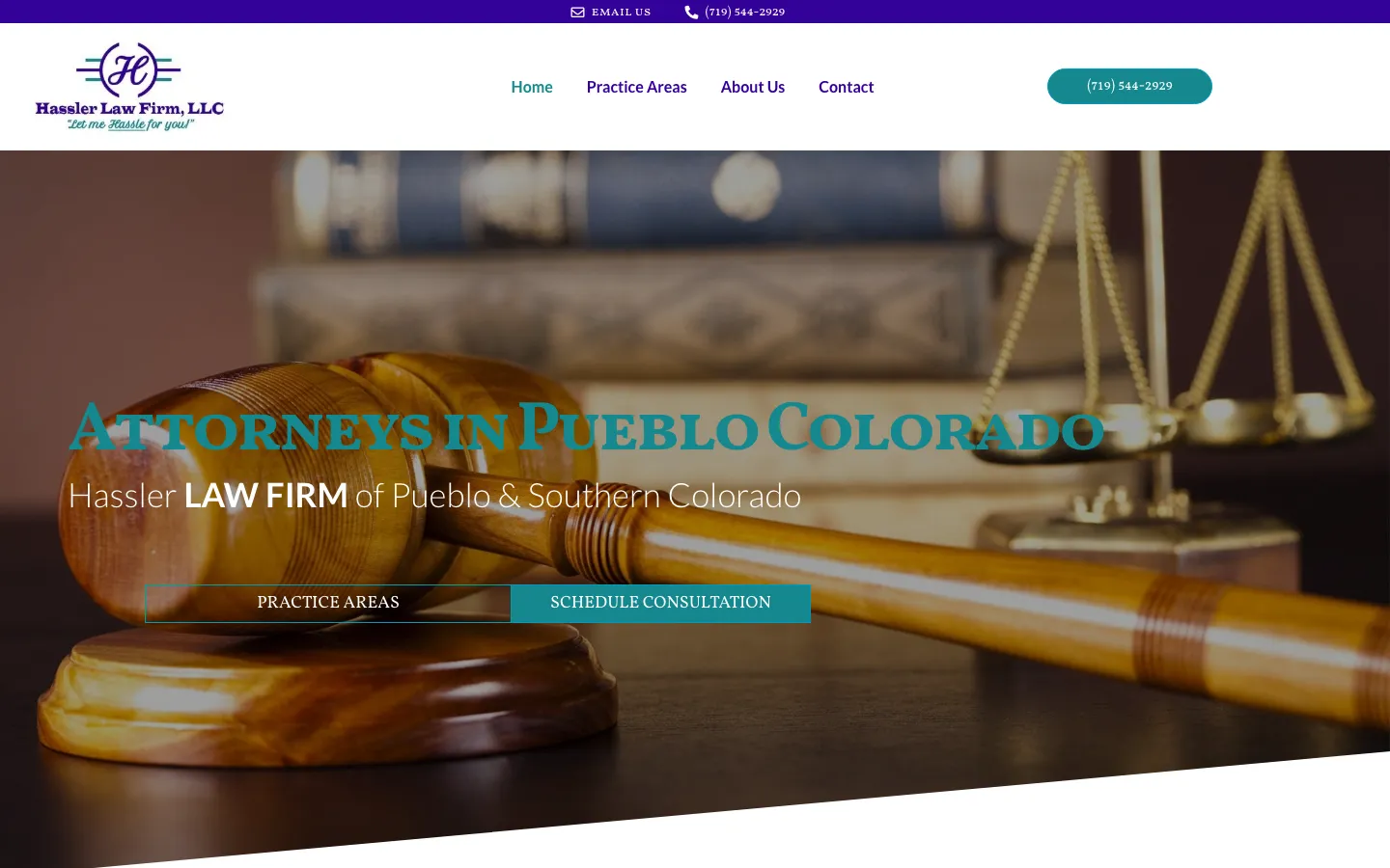 Screenshot of the Hassler Law Firm LLC website
