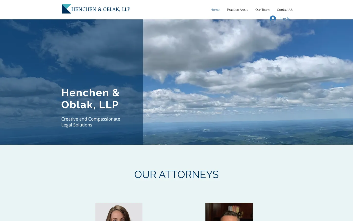 Screenshot of the Henchen & Oblak, LLP website
