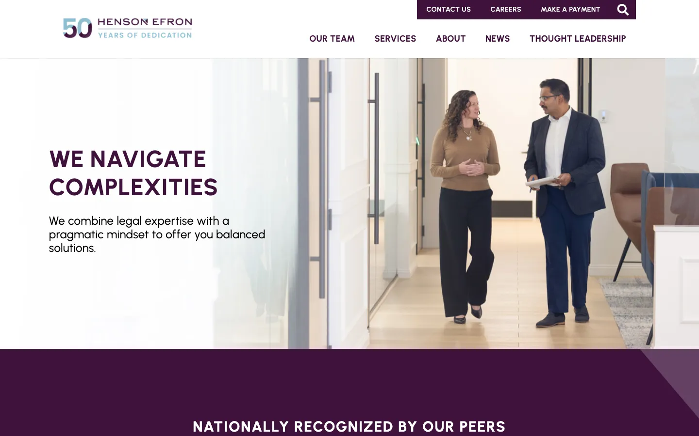 Screenshot of the Henson Efron, P.A. website