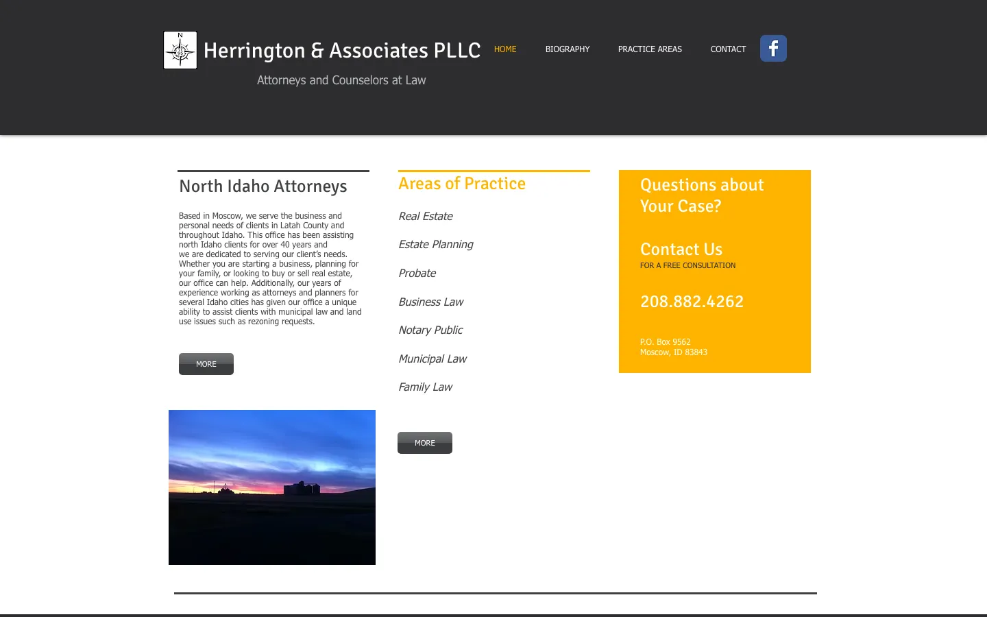 Screenshot of the Herrington & Associates, PLLC website