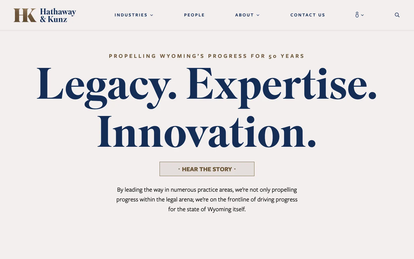 Screenshot of the Hathaway & Kunz, LLP website