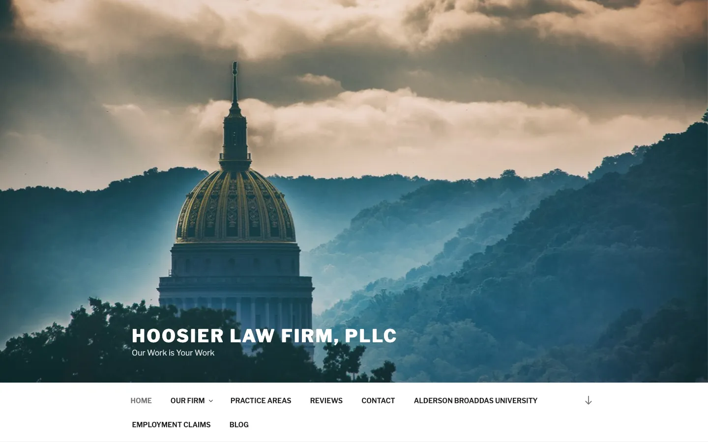 Screenshot of the Hoosier Law Firm, PLLC website
