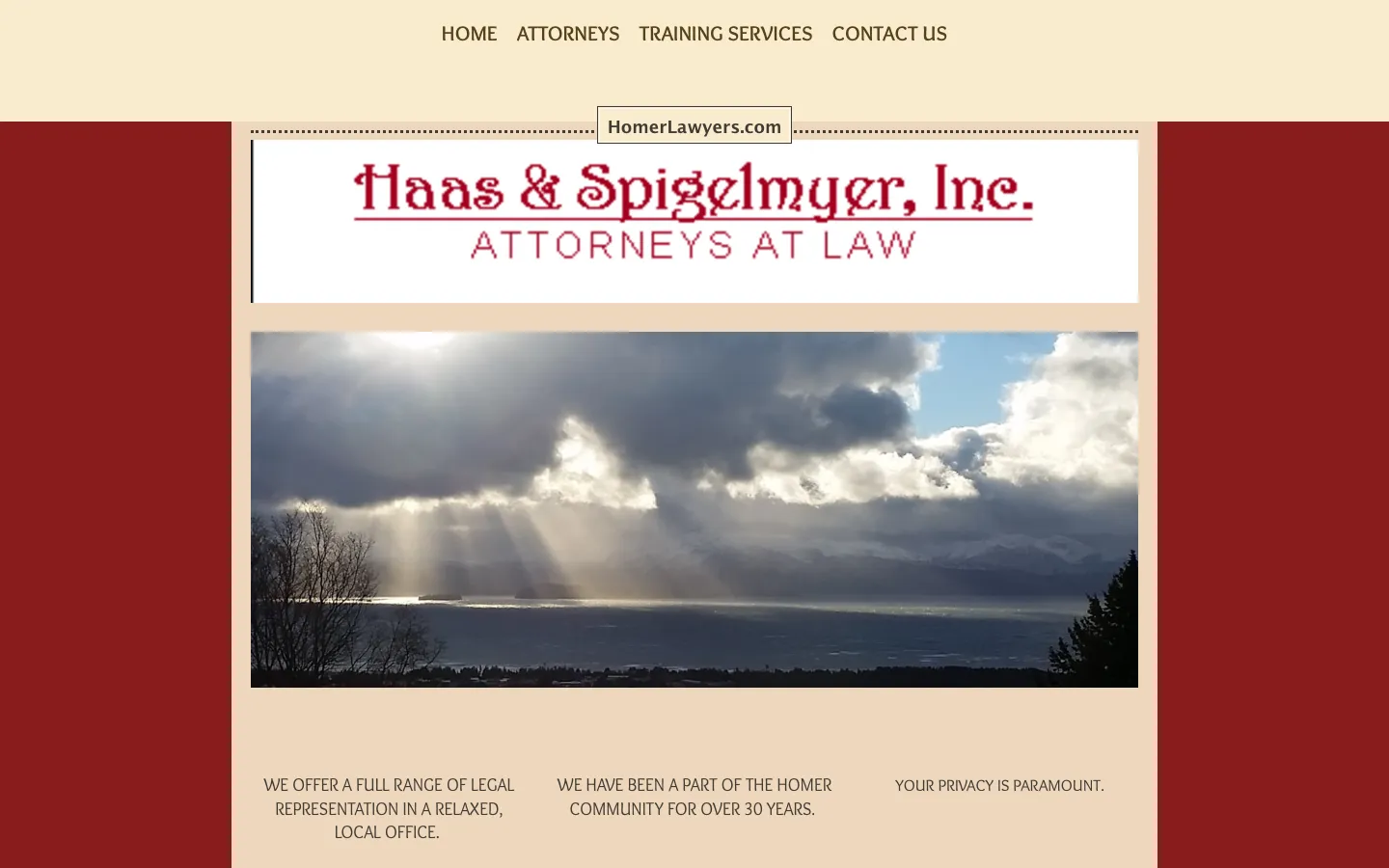 Screenshot of the Haas & Spigelmyer, Inc. website