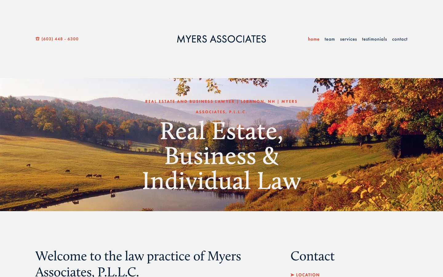 Screenshot of the Myers Associates, P.L.L.C. website