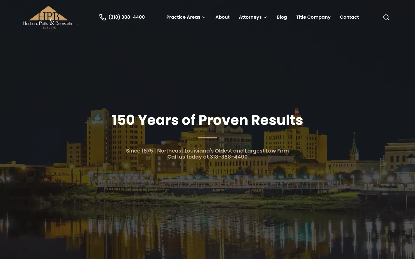 Screenshot of the Hudson, Potts & Bernstein, LLP website