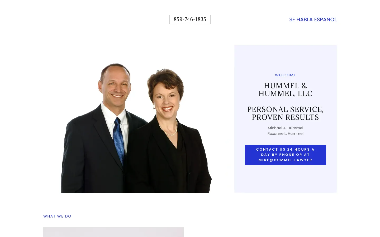 Screenshot of the Hummel & Hummel, LLC website