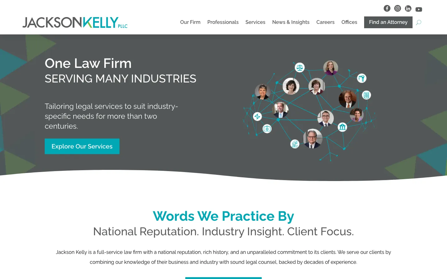 Screenshot of the Jackson Kelly PLLC website