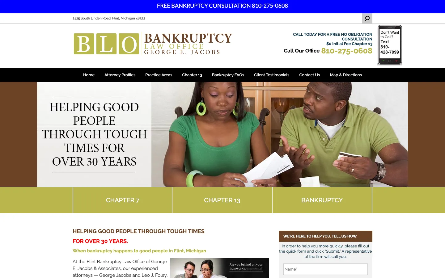 Screenshot of the George E. Jacobs & Associates website