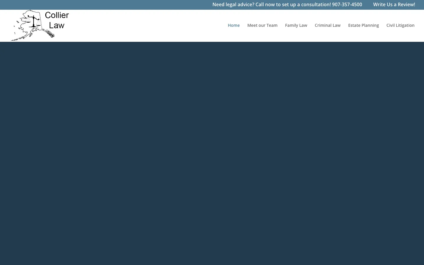 Screenshot of the Collier Law website