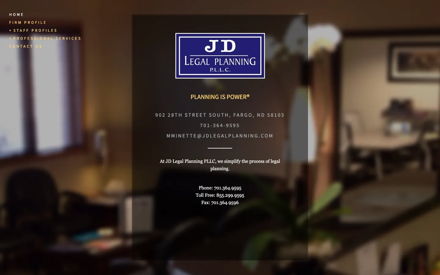 Screenshot of the JD Legal Planning PLLC website