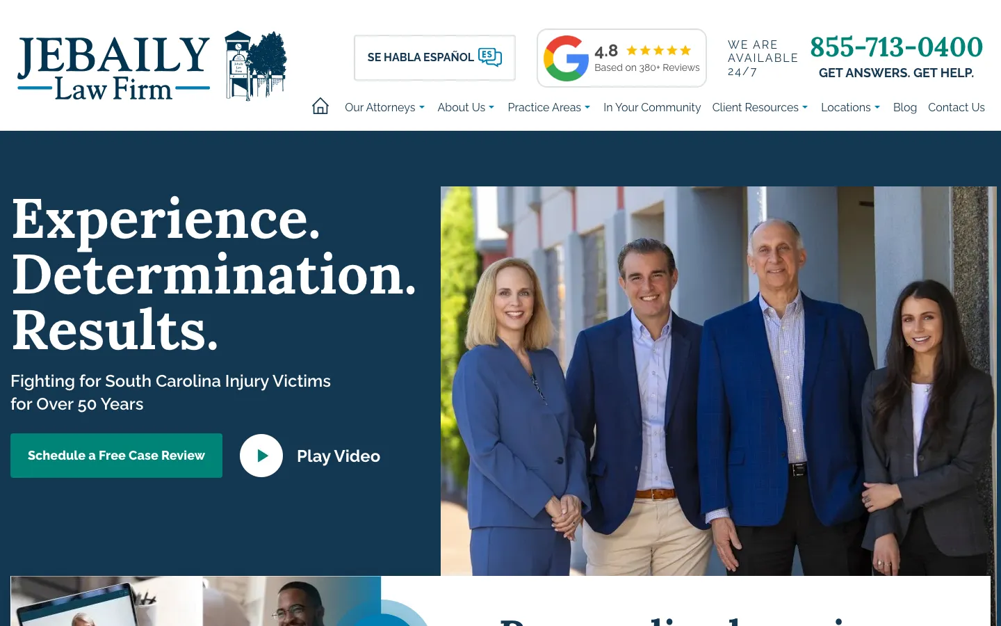 Screenshot of the Jebaily Law Firm website