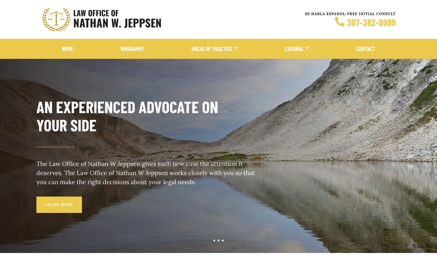 Screenshot of the Law Office of Nathan W. Jeppsen website