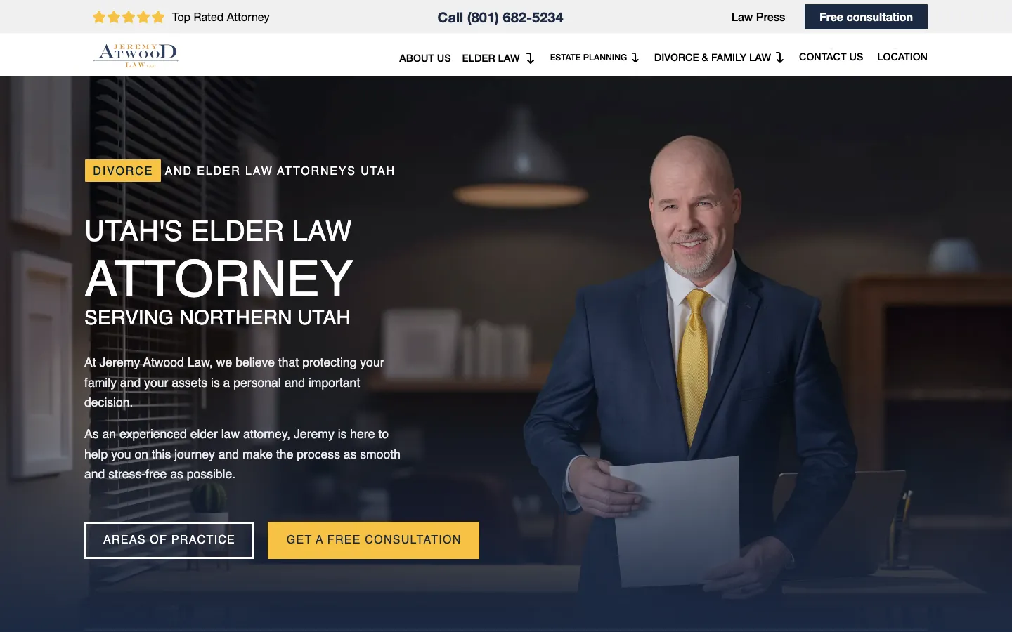 Screenshot of the Jeremy Atwood Law website