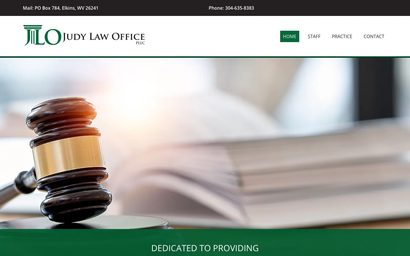 Screenshot of the Judy Law Office, PLLC website