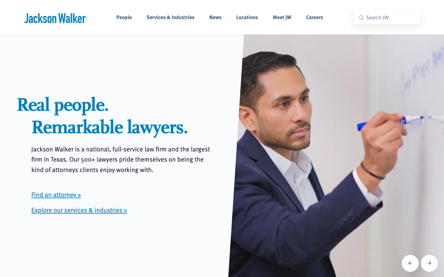 Screenshot of the Jackson Walker LLP website