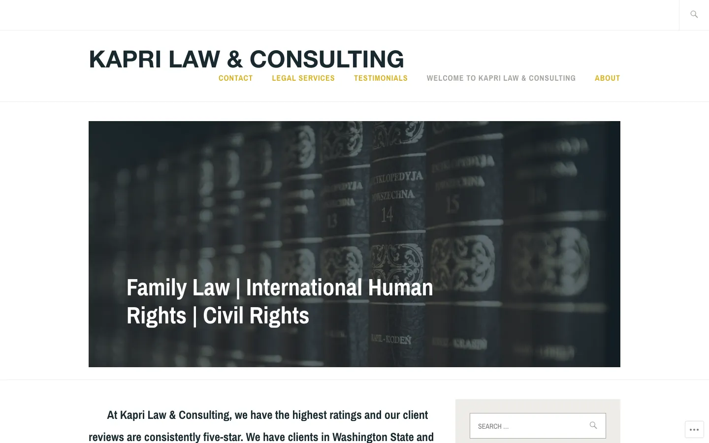 Screenshot of the Kapri Law Firm website