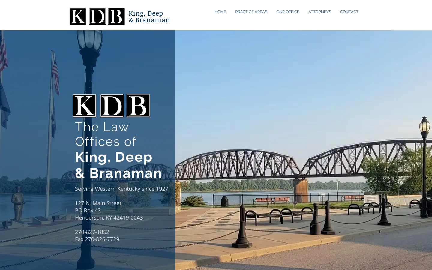 Screenshot of the King, Deep & Branaman website