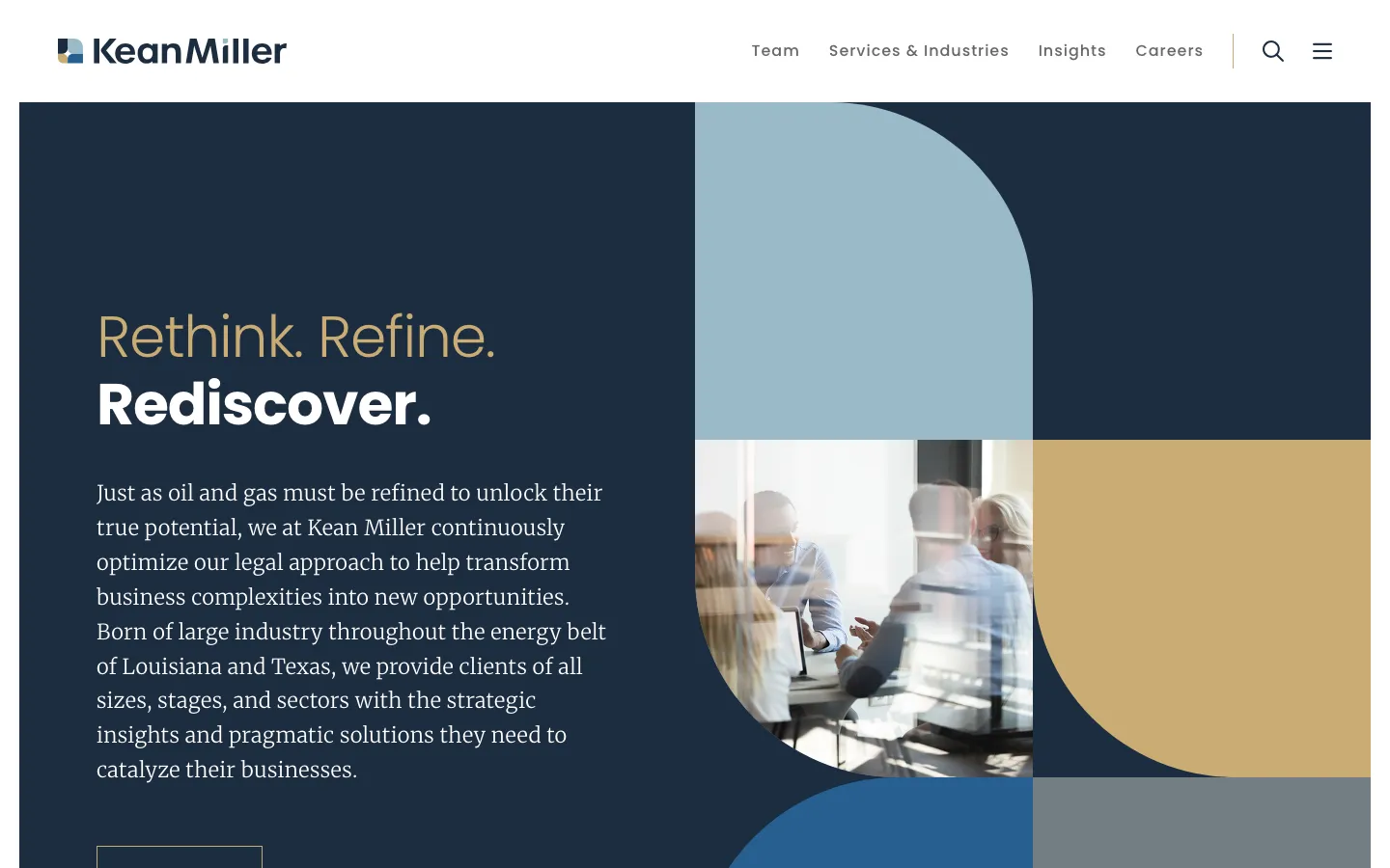 Screenshot of the Kean Miller LLP website
