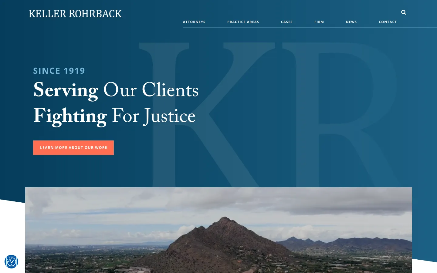 Screenshot of the Keller Rohrback L.L.P. website