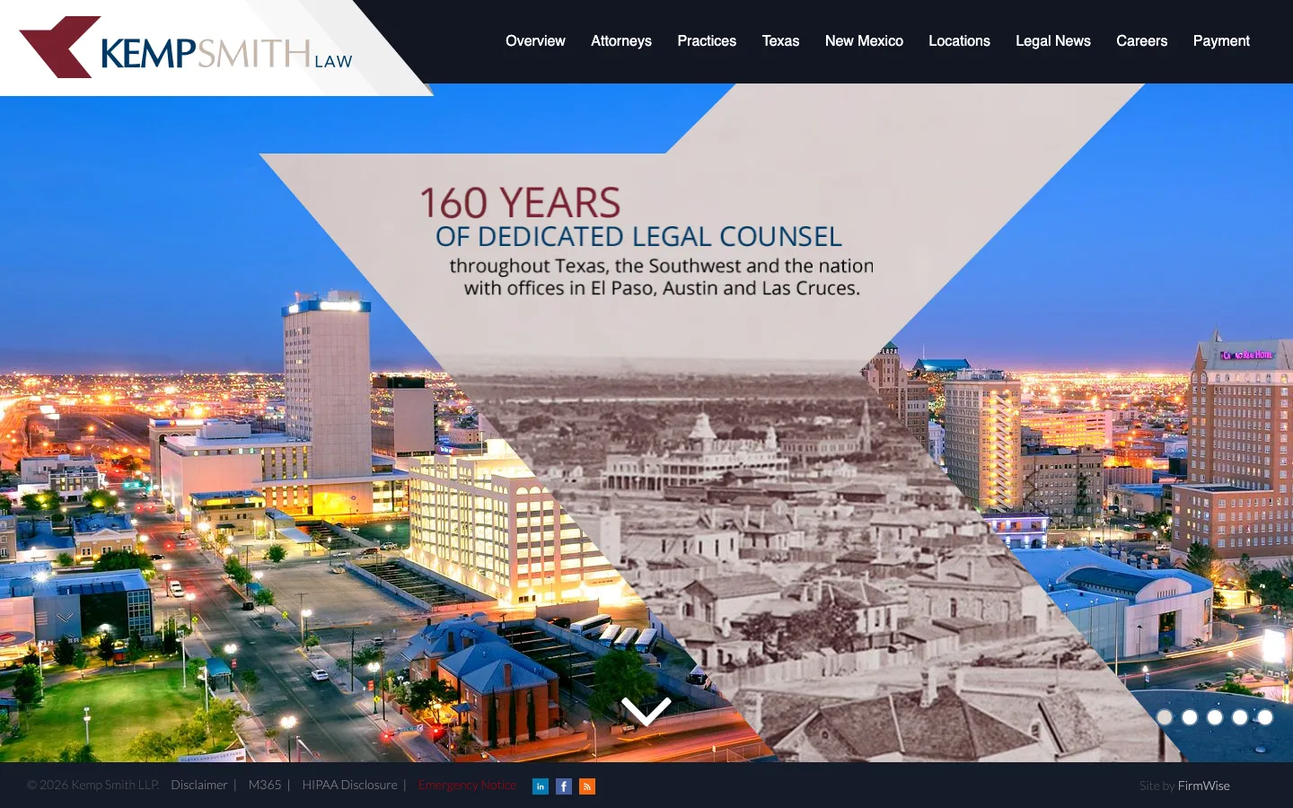 Screenshot of the Kemp Smith LLP website