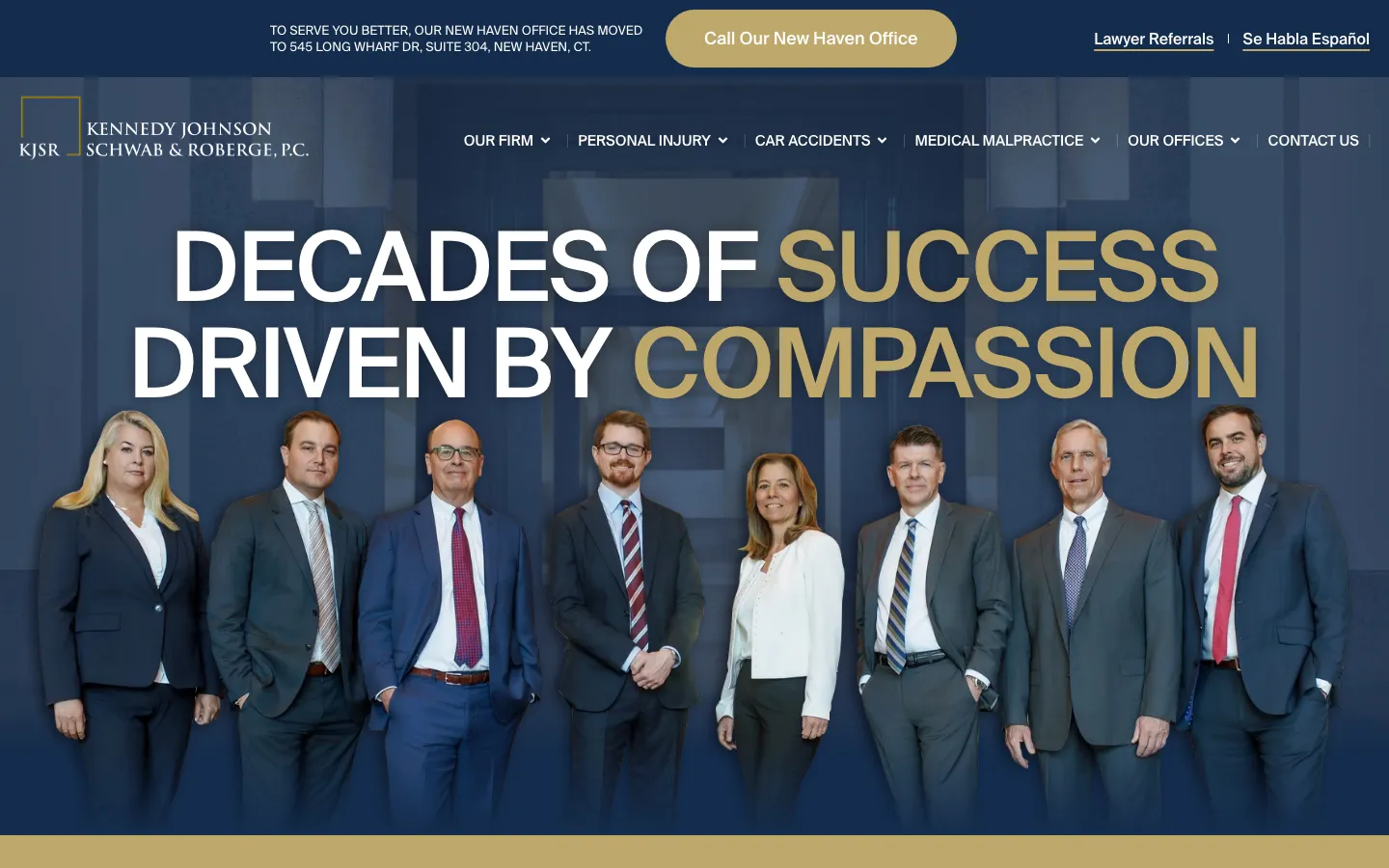 Screenshot of the Kennedy Johnson Schwab & Roberge, P.C. website