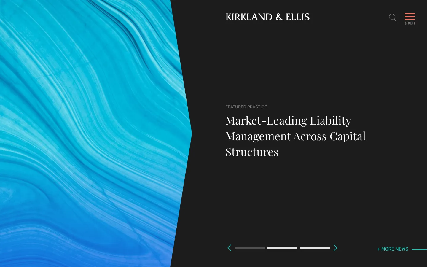 Screenshot of the Kirkland & Ellis LLP website